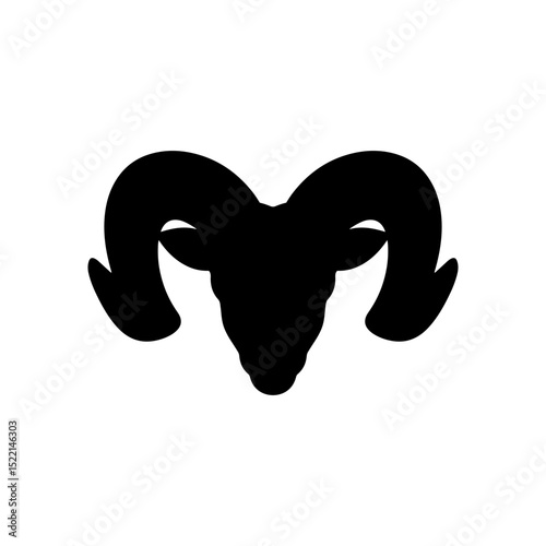 Ram head silhouette vector flat illustration design.