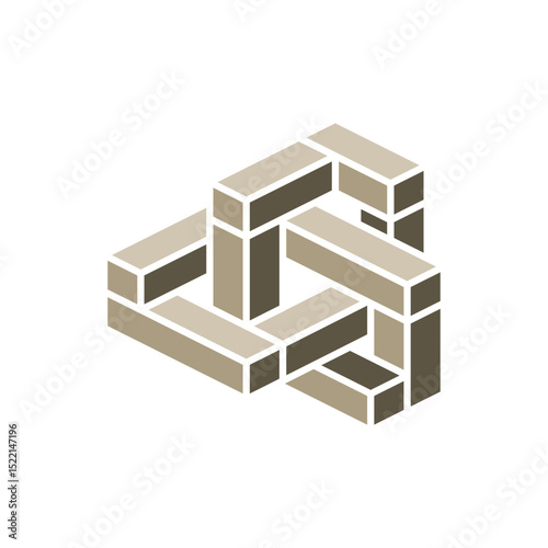 Abstract Geometric Japan wood joinery logo