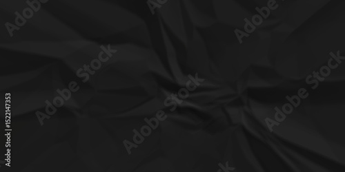 Dark black crumpled paper background. old paper wrinkle texture pattern. cardboard wrinkled arts craft and Seamless black crumpled paper.	
