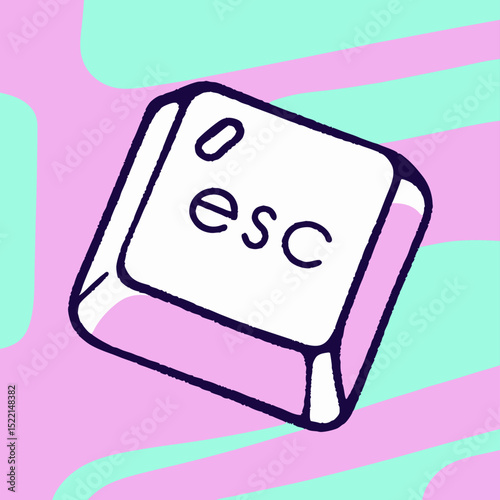 Cute Cartoon Escape Key Illustration