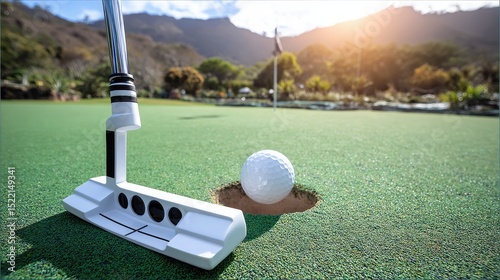 Golf putting green scene