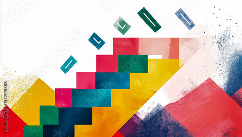 An image of a staircase with checkmarks at each step, symbolizing progressive stages and increasing sophistication in business technology adoption, digital transformation, innovation, and growth.