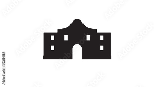 Alamo silhouette with an arched doorway