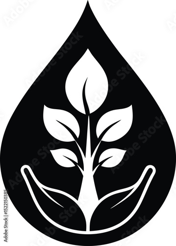 Water, Plant, and Hands Icon