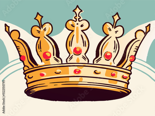 Golden Crown Illustration, Royalty Clipart, King Queen