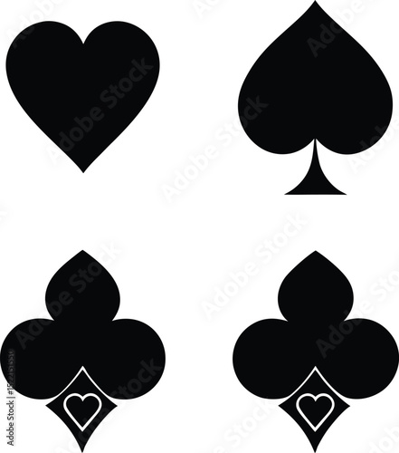 Playing Card Suits Icon Set