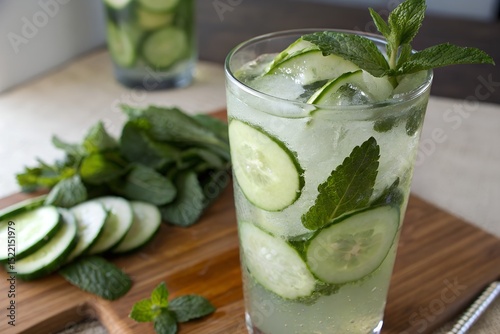 Refreshing cucumber mint iced drink recipe