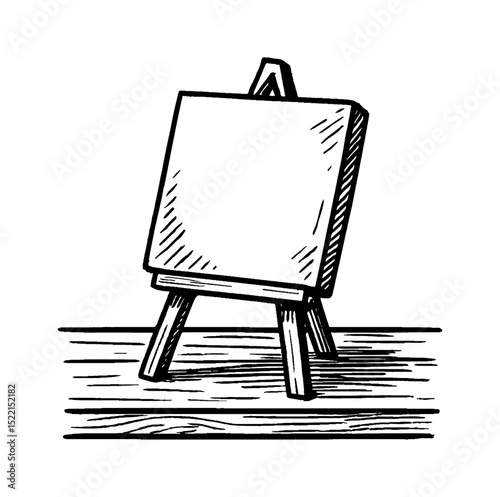 Illustration of a Blank Canvas on an Easel Ready for Artistic Creation