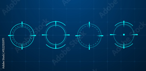 Futuristic HUD target or aim pointers. Vector illustration	