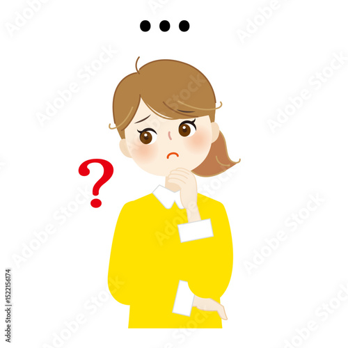 疑問を持つ女性のイラスト