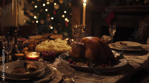 christmas cake with candle