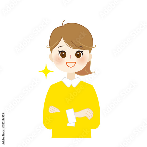 笑顔で明るく元気な女性