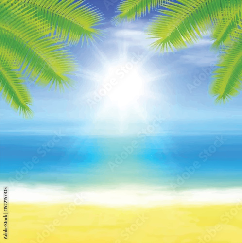 Free Vector Background of Summer Sand and Starfish - Abstract Flat Design Summer Scene – Free Download Available - Happy Summer Time Background – Free Vector Template for Download