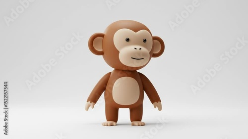 Cute digital monkey figurine