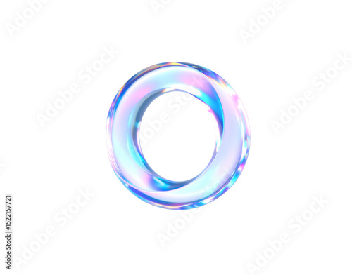 Iridescent Torus A Luminous Ring with Shifting Pastel Hues and Glossy Surface
