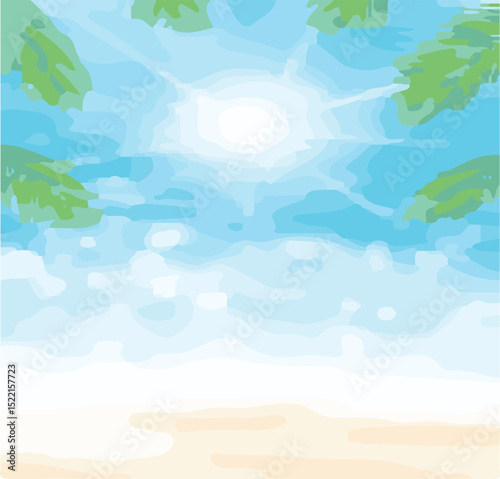 Free Vector Background of Summer Sand and Starfish - Abstract Flat Design Summer Scene – Free Download Available - Happy Summer Time Background – Free Vector Template for Download
