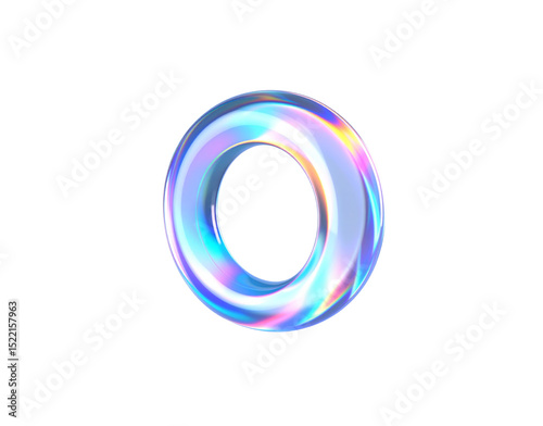 Iridescent Torus A luminous ring with shifting spectral hues reflecting light in a mesmerizing circular form
