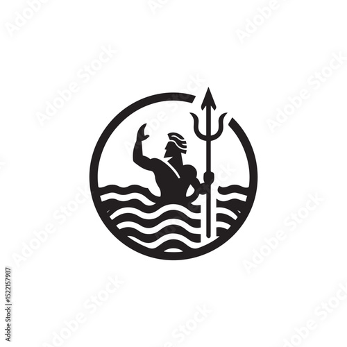 Poseidon god logo