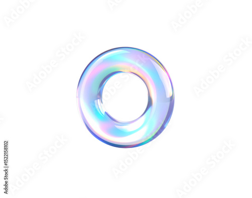 Iridescent Torus A Luminous Ring with Shimmering Pastel Hues and Subtle Refractions