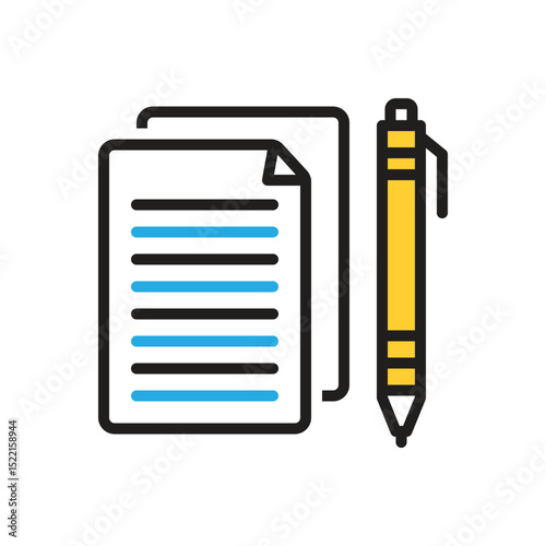 Multi color icon for essay