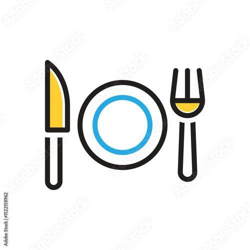 Multi color icon for dinner