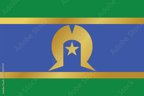 Gold Australian Torres Strait Islander national symbol. Flag of the Australian Torres is a sign symbol.