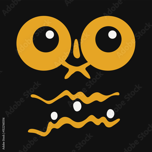 Funny Cartoon Emotion. Positive Graphic Design.