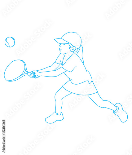  Little girl playing tennis