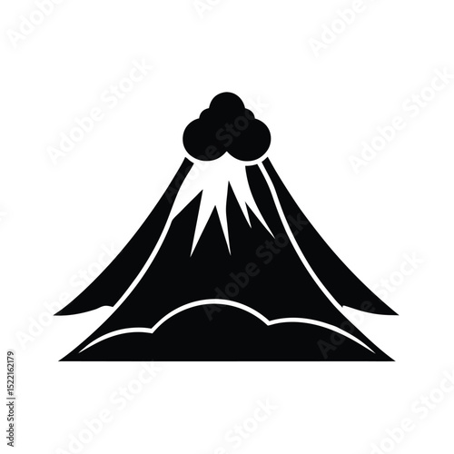 Volcano Icon Vector Flat and Clean Look Isolated
