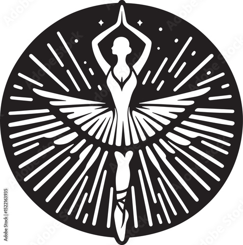Ballet ballerina silhouette on a white background. Vector illustration..eps