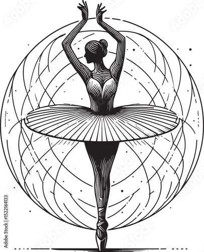 Ballet dancer in a ballerina pose. Vector illustration..eps