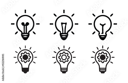 Creative Idea Icon – Light Bulb Symbol for Innovation and Brainstorming. vector illustration