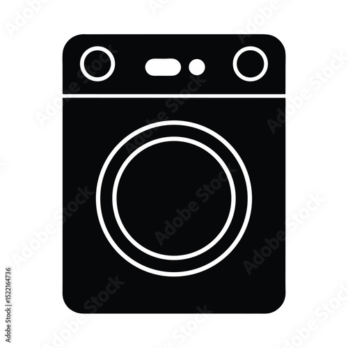 Washing Machine Icon Vector Flat and Clean Look