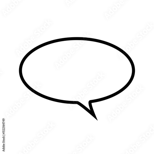 Minimalist Black and White Speech Bubble. Speech Bubble Single Line Icon. Chat bubble solid icons, minimalist. communication, conversation, thoughts. Vector illustration