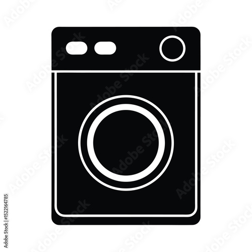 Washing Machine Icon Vector Flat and Clean Look