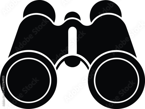 Binoculars – black silhouette on white background