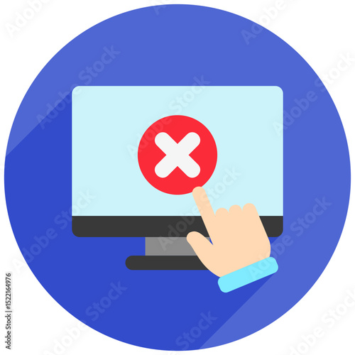 Access Denied rounded flat color, mini illustration icon. use for modern concept, print, UI, UX kit, web and app development. Vector related to account management, ecommerce, banking and finance.