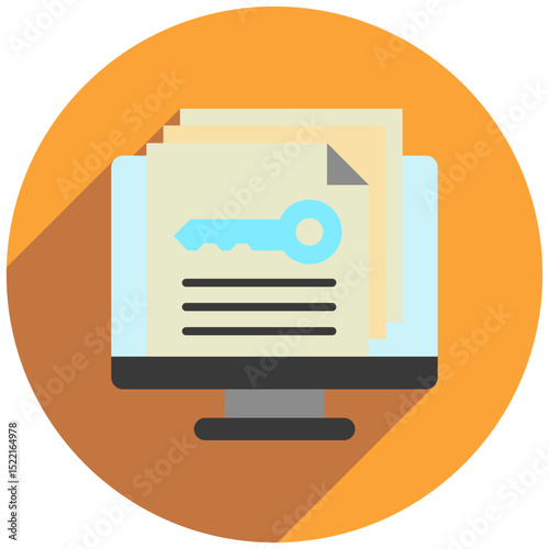 Access Log rounded flat color, mini illustration icon. use for modern concept, print, UI, UX kit, web and app development. Vector related to account management, ecommerce, banking and finance.