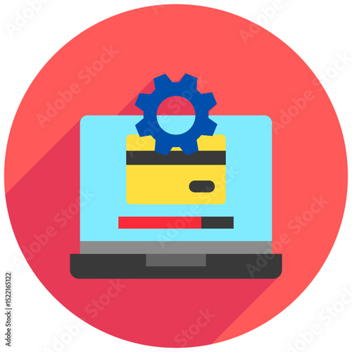 Update rounded flat color, mini illustration icon. use for modern concept, print, UI, UX kit, web and app development. Vector related to account management, ecommerce, banking and finance.