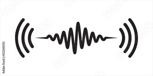 Audio Wave Icon. Sound Signal Frequency Symbol Vector Design