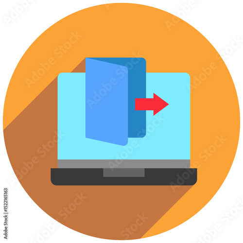 Close Session rounded flat color, mini illustration icon. use for modern concept, print, UI, UX kit, web and app development. Vector related to account management, ecommerce, banking and finance.