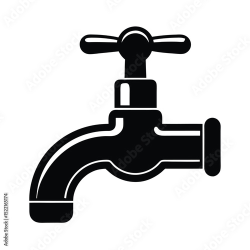 Water Faucet Icon Vector Flat and Clean Look