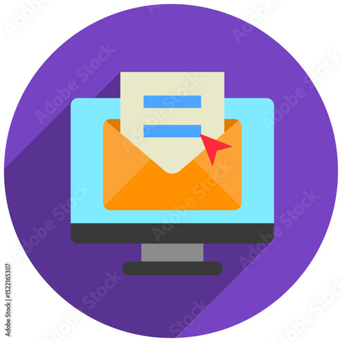 Email Login rounded flat color, mini illustration icon. use for modern concept, print, UI, UX kit, web and app development. Vector related to account management, ecommerce, banking and finance.