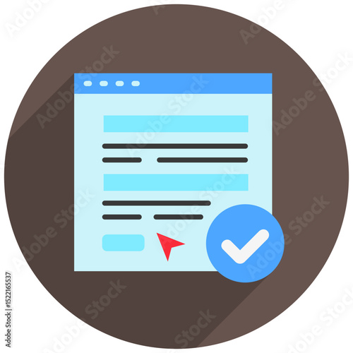 Input Form rounded flat color, mini illustration icon. use for modern concept, print, UI, UX kit, web and app development. Vector related to account management, ecommerce, banking and finance.