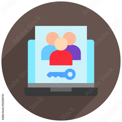 Member Role rounded flat color, mini illustration icon. use for modern concept, print, UI, UX kit, web and app development. Vector related to account management, ecommerce, banking and finance.