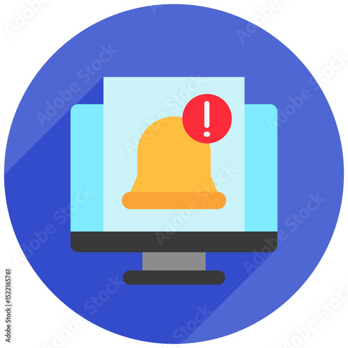 Notification rounded flat color, mini illustration icon. use for modern concept, print, UI, UX kit, web and app development. Vector related to account management, ecommerce, banking and finance.