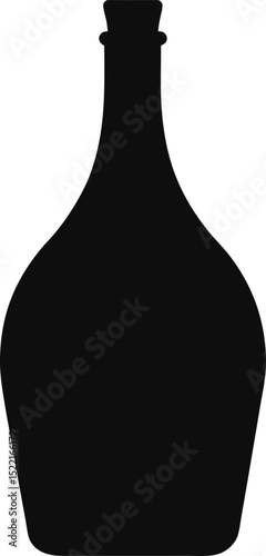 Bottle – black silhouette on white background