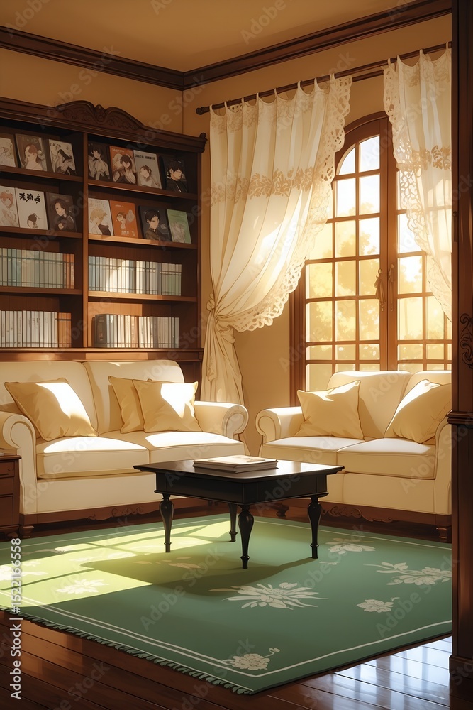 Fototapeta premium Cozy Living Room Interior. (3)