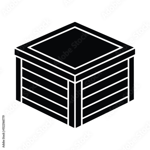 Wooden Crate Icon Vector Flat and Clean Look