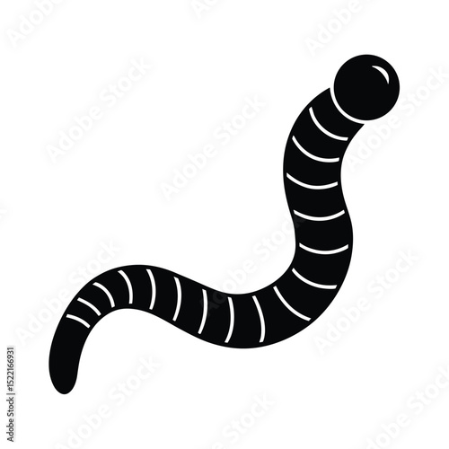 Worm Icon Vector Flat and Clean Look Isolated